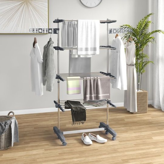 Πτυσσόμενη Απλώστρα HOMCOM  850-295V00GY 172 cm image 1