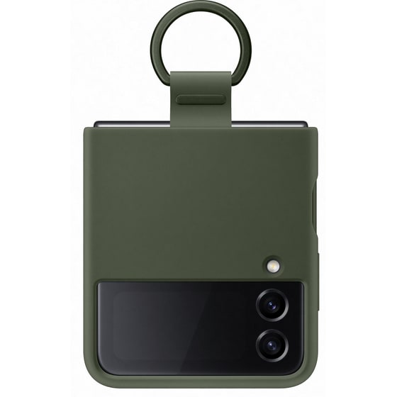 Θήκη Samsung Galaxy Z Flip 4 - Samsung Silicone Cover with Ring - Χακί image 3