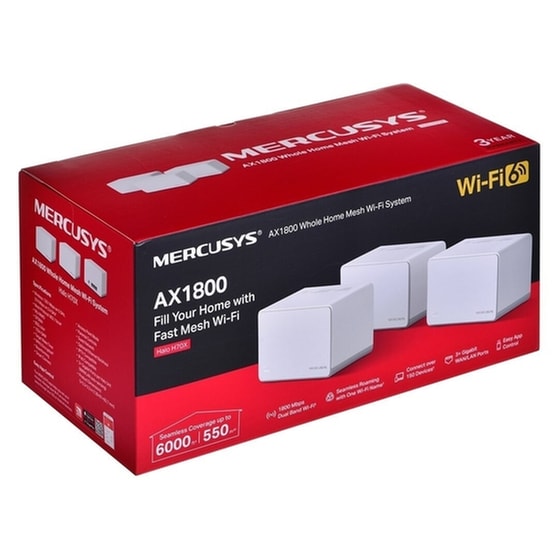 Mercusys Halo H70X v1 WiFi Mesh Network Access Point Wi‑Fi 6 Dual Band (2.4 & 5GHz) σε Τριπλό Kit - Λευκό image 8