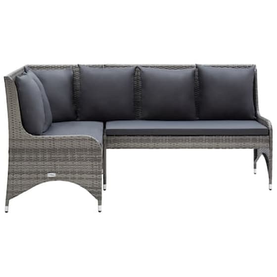 Καναπέδες Κήπου VidaXL Γωνιακοί  2 τμχ από Συνθετικό Ρατάν - Ανθρακί image 2