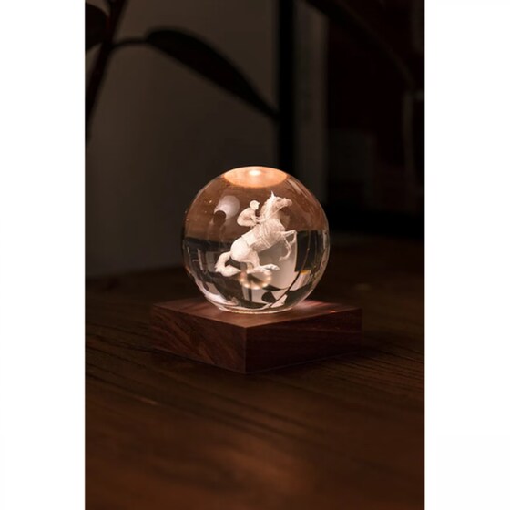 Διακοσμητικό&nbsp;Gingko Crystal&nbsp;Light&nbsp;3D&nbsp;Horse&nbsp;Race image 4