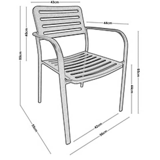Πολυθρόνα Woodwell Roma Μεταλλική C54268 56x55x80cm - Μαύρη image 3