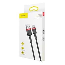 Καλώδιο δεδομένων Baseus Usb to Usb-C 3A 0.5m - Black/Red