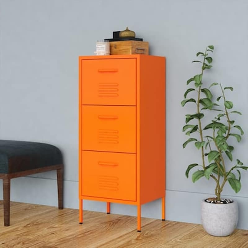 VIDAXL Vidaxl Ντουλάπι Αποθήκευσης Πορτοκαλί 42,5 X 35 X 101,5 Εκ. Από Ατσάλι