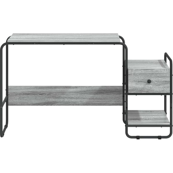 Γραφείο VidaXL με Αποθηκευτικό Χώρο 131,5x50x75,5 cm - Γκρι Sonoma image 3