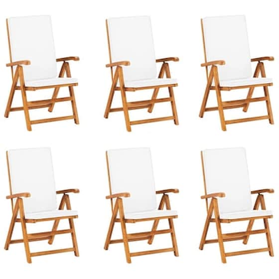 Vidaxl Σετ Τραπεζαρίας Κήπου 7 Τεμ. Από Μασίφ Ξύλο Teak Με Μαξιλάρια image 5