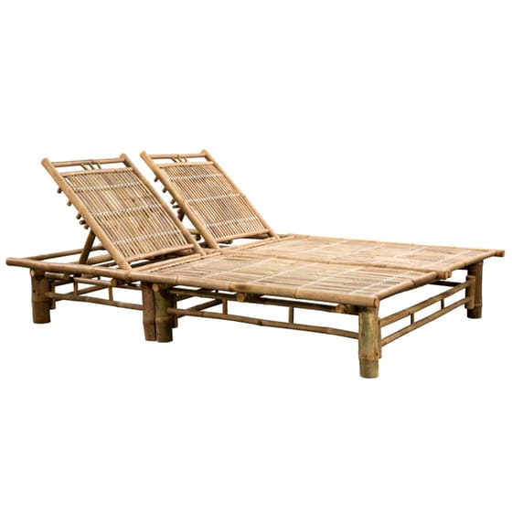 Ξαπλώστρα VidaXL από Μπαμπού 200x130x24-87 cm - Ανθρακί/Καφέ image 1