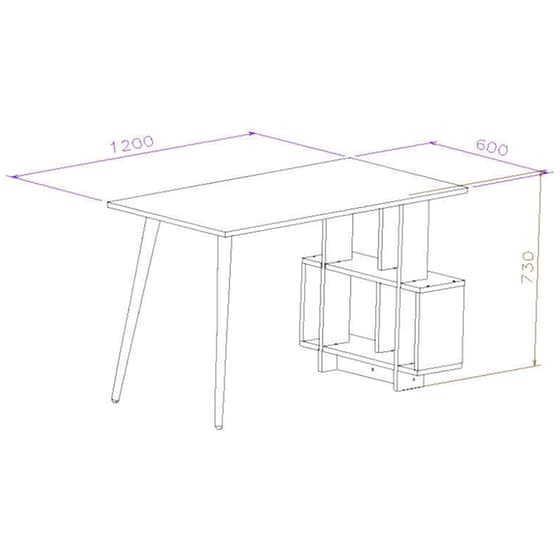 Γραφείο Βιβλιοθήκη 24Mall Fume από Μοριοσανίδα 120x60x73 cm - Ανθρακί image 6