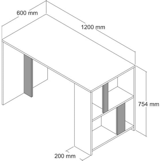 Γραφείο Υπολογιστή 24Mall Londra από Μοριοσανίδα 120x60x75.4cm - Καρυδί image 4