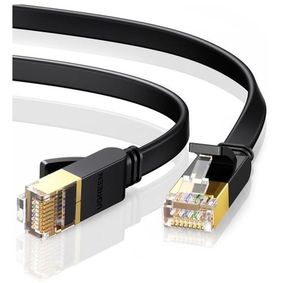 Ugreen Flat U/ftp (stp) Cat7 Καλώδιο Δικτύου Ethernet 15m - Μαύρο image 0