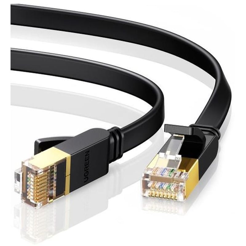 Ugreen Flat U/ftp (stp) Cat7 Καλώδιο Δικτύου Ethernet 15m - Μαύρο