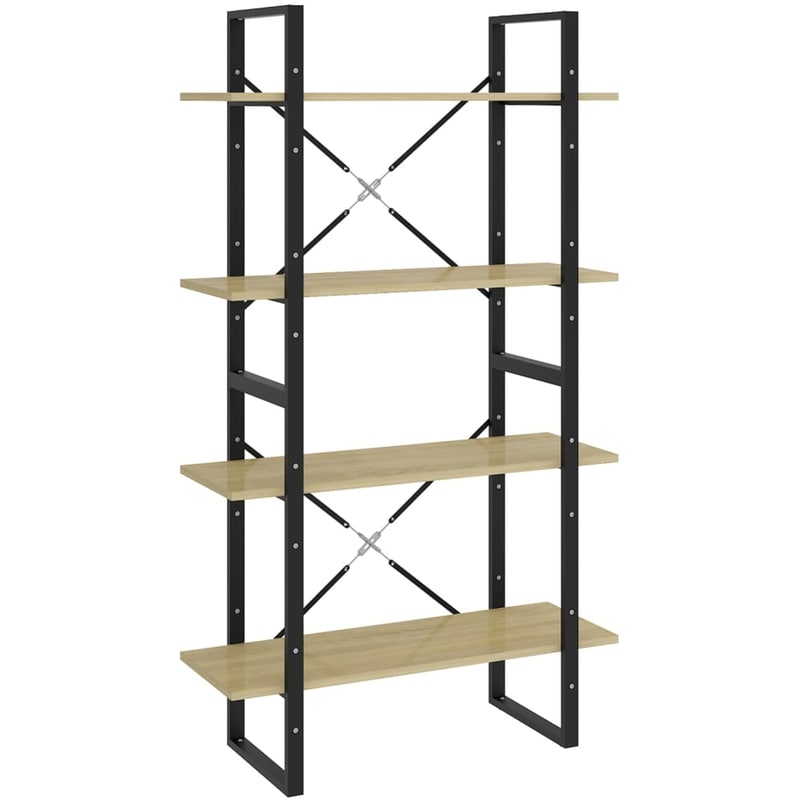 VIDAXL Βιβλιοθήκη VidaXL από Μέταλλο 80x30x140 cm - Δρυς