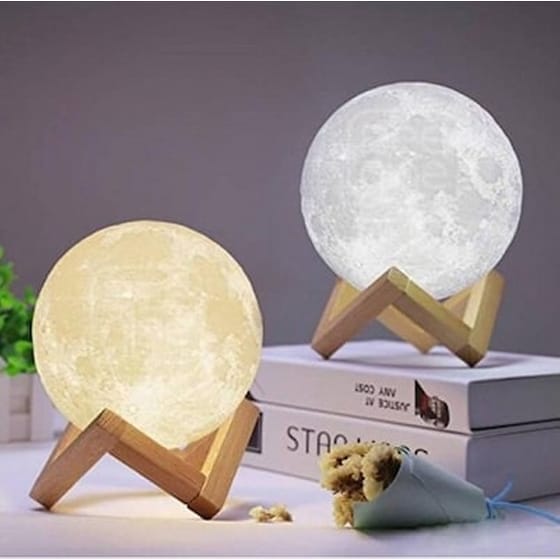Φωτιστικό Φεγγάρι Moon Light Επαναφορτιζόμενο Με 3 Αποχρώσεις image 1