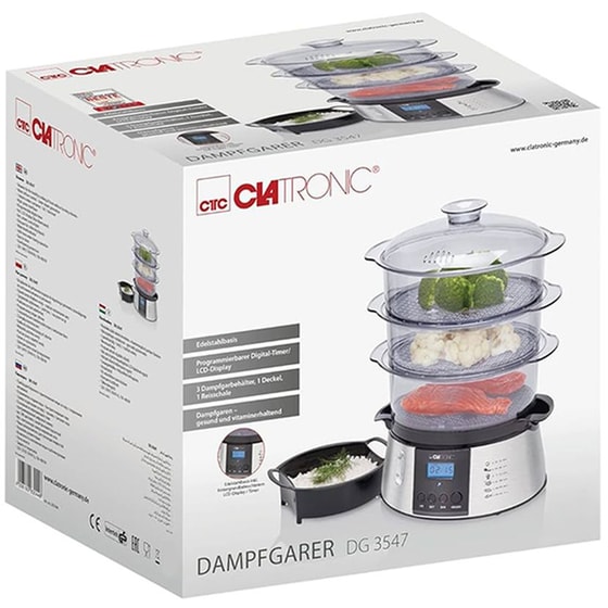Ατμομάγειρας CLATRONIC 058-0364 800 W 6 L Ασημί image 5