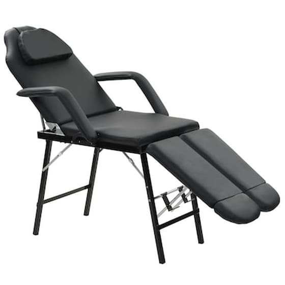 Vidaxl Καρέκλα Αισθητικής Φορητή Μαύρη 185x78x76 Εκ. Συνθετικό Δέρμα image 0