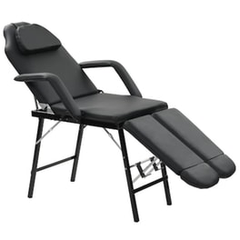 Vidaxl Καρέκλα Αισθητικής Φορητή Μαύρη 185x78x76 Εκ. Συνθετικό Δέρμα