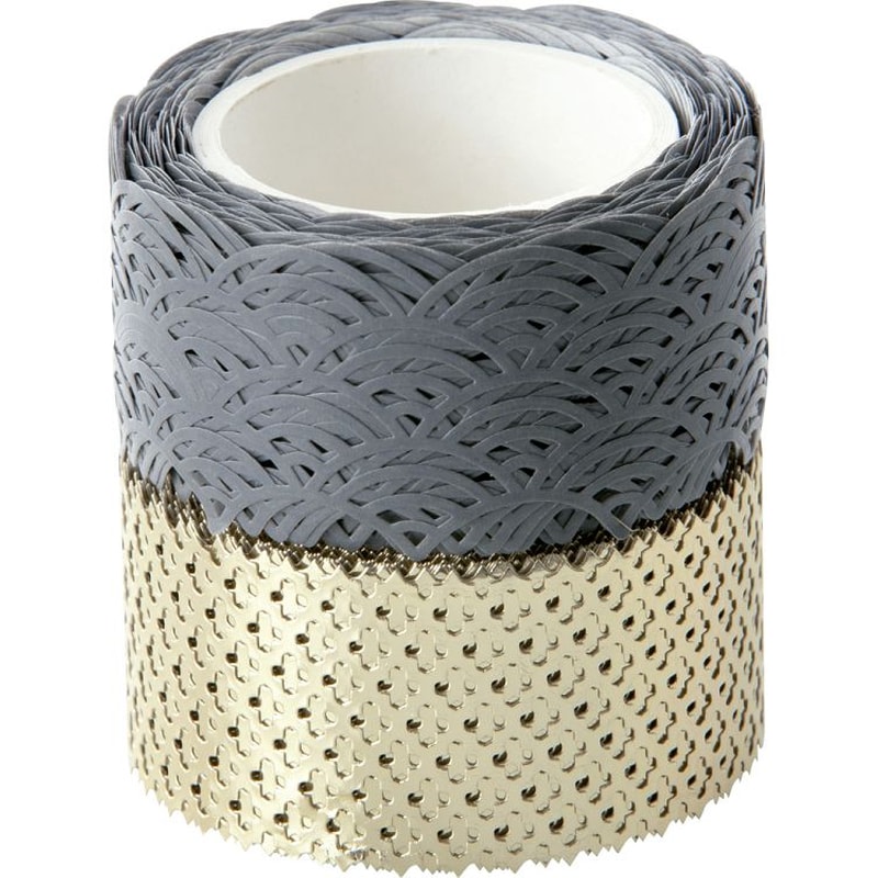 FOLIA Ταινία Washi Folia Γκρι/Χρυσό (2 Τεμάχια)