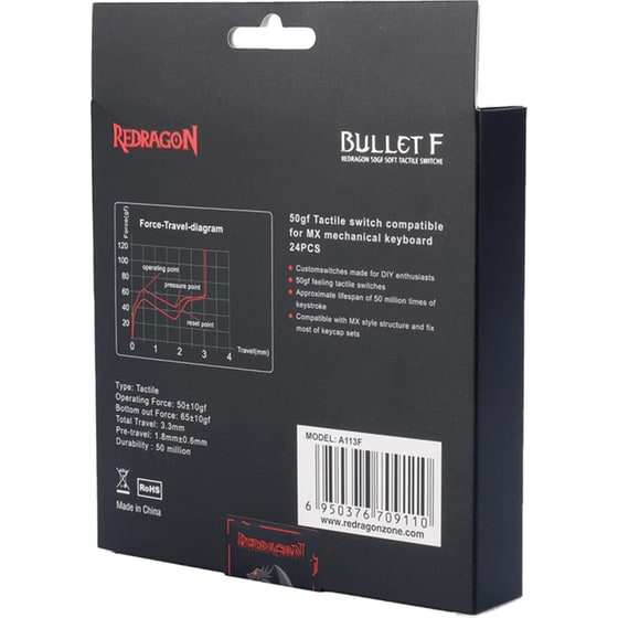 Κιτ Μηχανικών Διακοπτών Πληκτρολογίου Redragon A113 Bullet-F Tactile Mechanical Switch image 6