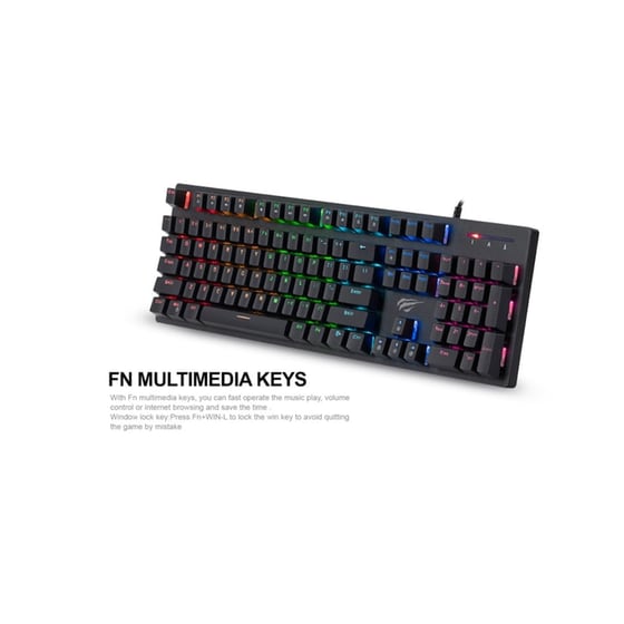 Havit KB858L Gaming Μηχανικό Ενσύρματο Πληκτρολόγιο με Custom Blue διακόπτες και RGB φωτισμό (US) image 4