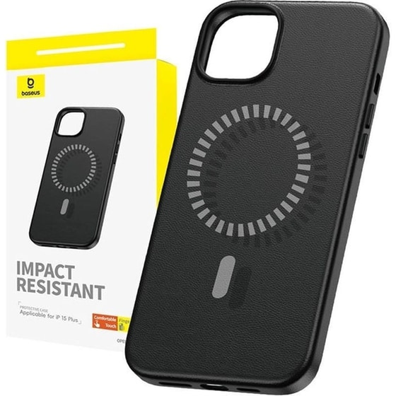 Θήκη Apple iPhone 15 Plus - Baseus Fauxther Series Case με MagSafe - Μαύρο image 1