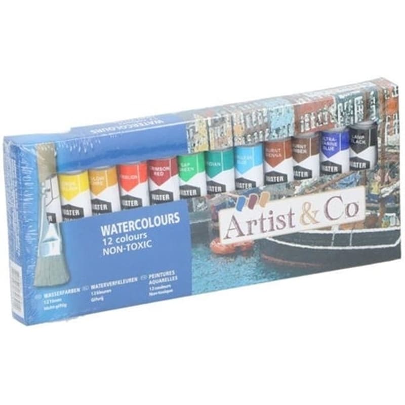ARTIST AND CO Νερομπογιες Watercolour Paint 12pcs 12ml Artist And Co Ca. 200g Ca. 22x2x10cm Cbw No
