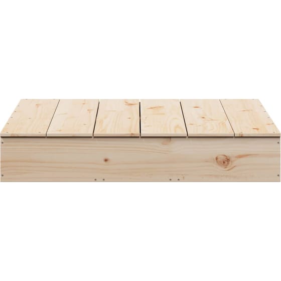 VidaXL Αμμοδόχος με Κάλυμμα 111x111x19.5cm Ξύλινη - Φυσικό Χρώμα Ξύλου image 3