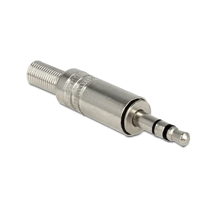 Delock Βύσμα 3.5mm Stereo, 3 Pin, Bend Protection, Metal, Silver