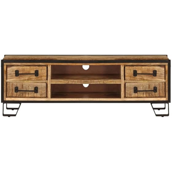 Έπιπλο Τηλεόρασης VidaXL από Ξύλο 120x30x40cm - Καφέ/Μαύρο image 2