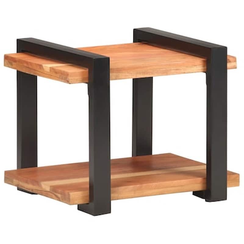 VIDAXL Κομοδίνο Vidaxl Από Μασίφ Ξύλο Ακακίας 50x40x40 cm - Καφέ Μαύρο