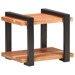 Κομοδίνο Vidaxl Από Μασίφ Ξύλο Ακακίας 50x40x40 cm - Καφέ Μαύρο