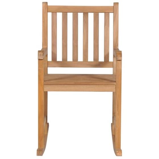 Vidaxl Πολυθρόνα Κουνιστή Από Μασίφ Ξύλο Teak Με Taupe Μαξιλάρι image 3