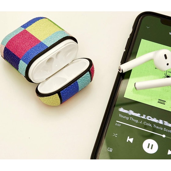 Θήκη Ακουστικών Kikkerland US191-A Plaid Ear Buds με Θήκη Φόρτισης (1 Τεμάχιο) Τυχαία Επιλογή Σχεδίου image 2