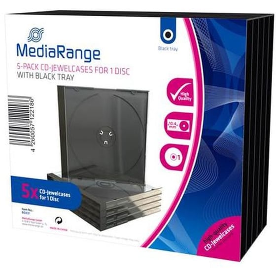 MediaRange θήκη CD/DVD 1τμχ - Μαύρο image 0