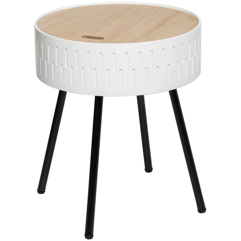 Τραπεζάκι Σαλονιού Spitishop A-s Shiro από MDF 166584a Φ38.5x45.5cm - Λευκό/Μαύρο