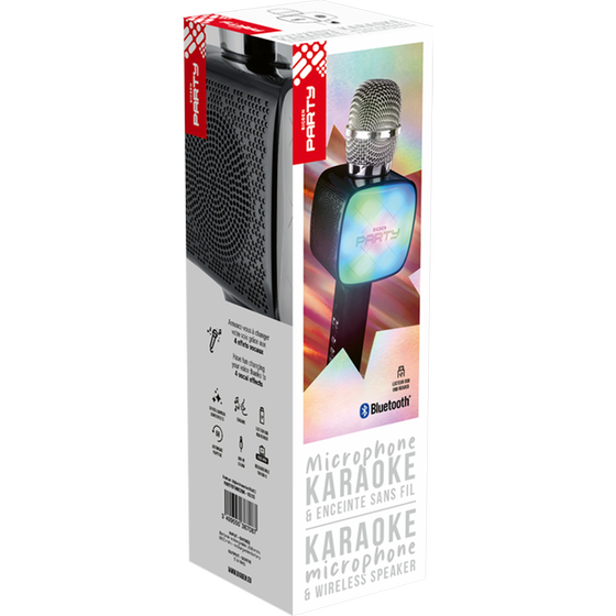Μικρόφωνο Karaoke Bigben PARTYBTMIC2BK με εφέ φωτισμού 15W - Black image 8