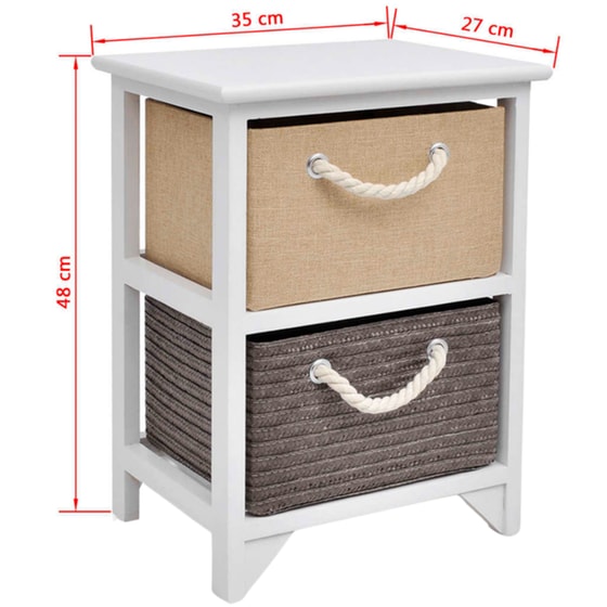 Κομοδίνο Vidaxl Από Ξύλο Παυλώνιας 35x27x48 cm - Πολύχρωμο image 5