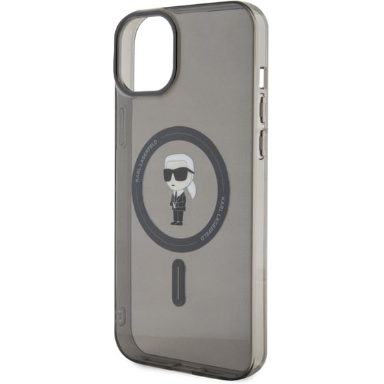 Θήκη Apple iPhone 15 Plus - Karl Lagerfeld MagSafe Ringstand Case IML Ikonik - Black image 6