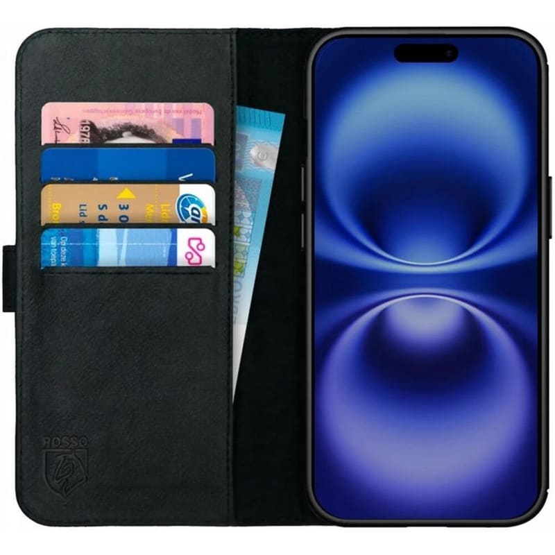 Θήκη Apple iPhone 16 Pro Max - Rosso Deluxe Δερμάτινη - Black