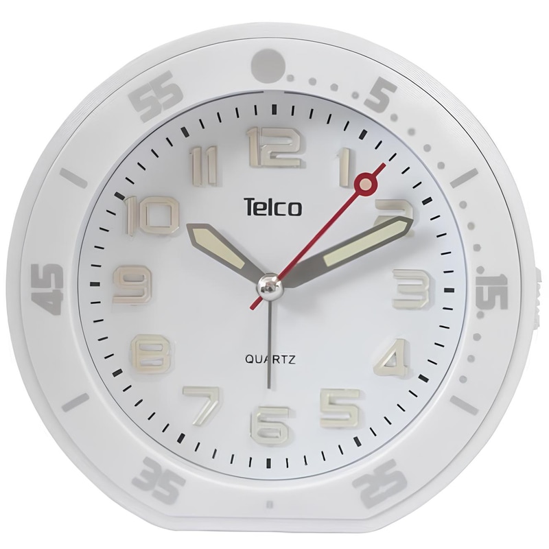 Αναλογικό Ρολόι Telco Επιτραπέζιο Rubber 2809 13.3x4.2x12.7 cm - Λευκό