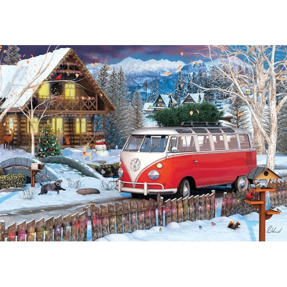 Παζλ Eurographics Volkswagen Christmas Bus Tin (550 Κομμάτια) image 1