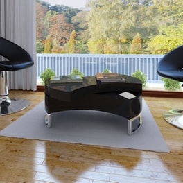 Τραπεζάκι Σαλονιού VidaXL Πολυμορφικό από MDF 80x32.5cm - Μαύρο