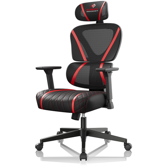 Καρέκλα Gaming Eureka Ergonomic Ergonomic Norn ERK-GC06-R από Τεχνητό Δέρμα - Μαύρη/Κόκκινη image 2
