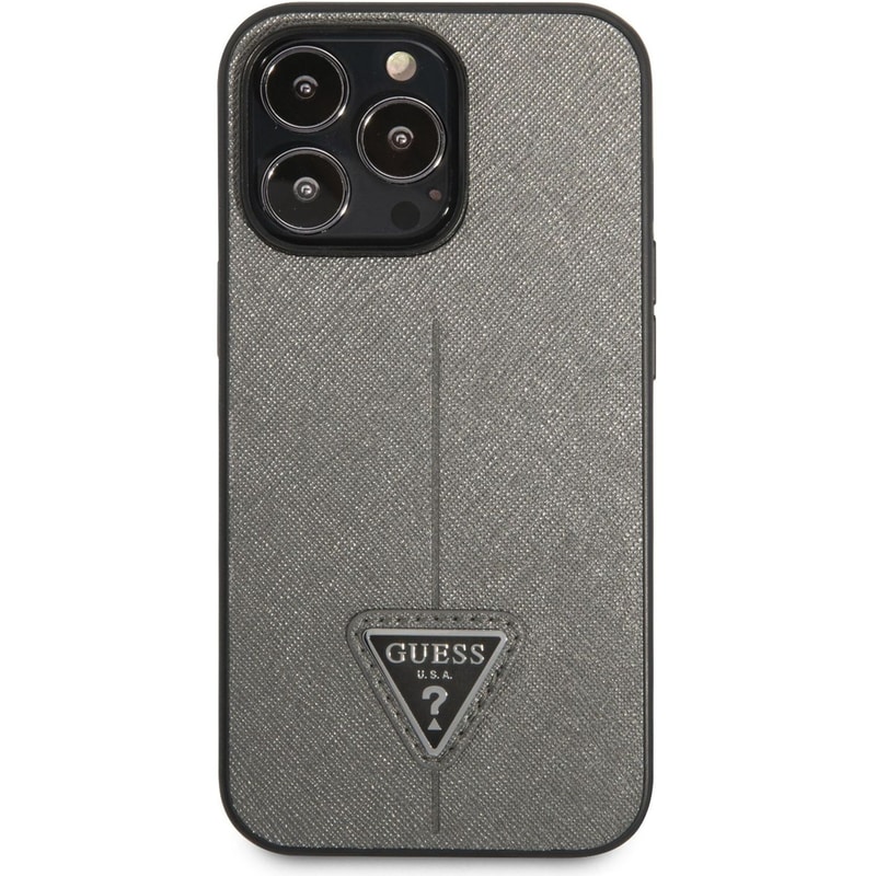 Guess “triangle Metal Logo Collection” Θήκη Προστασίας Από Δερματίνη – Iphone 11 (καφέ – Guhcp13lpsatlg)