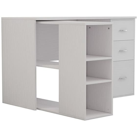 Γραφείο Γωνιακό Polina Pakoworld Λευκό 120x100x75εκ – 230-000016 image 3