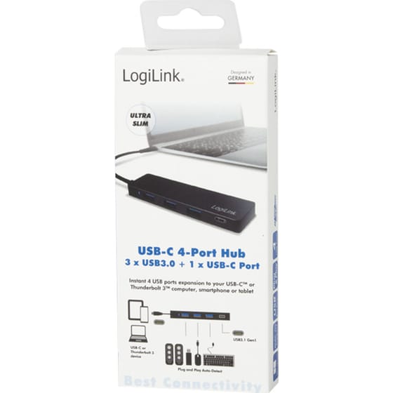 LogiLink UA0311 USB Hub 4-Port USB 3.1 συμβατό με USB-C image 2