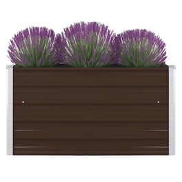 Vidaxl Ζαρντινιέρα Ψηλή Καφέ 100 X 100 X 45 Εκ. Γαλβανισμένος Χάλυβας