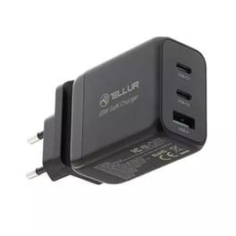 Φορτιστής Πρίζας Tellur 2x USB-C/USB-A 65W - Black