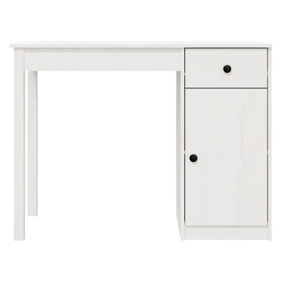 Γραφείο VidaXL από Μασίφ Ξύλο Πεύκου 100x50x75 cm - Λευκό image 5
