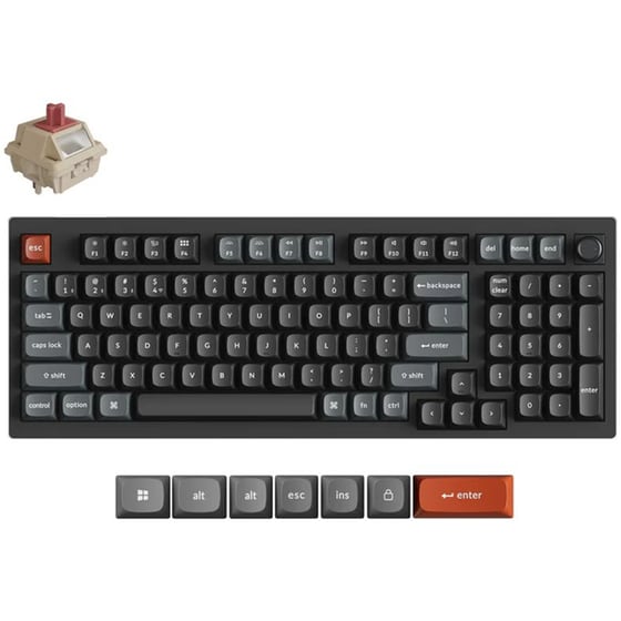 Keychron V5 Ultra 8K V5U-D4 Ασύρματο Gaming Μηχανικό Πληκτρολόγιο 96% με Banana διακόπτες και RGB φωτισμό - Μαύρο (US) image 2