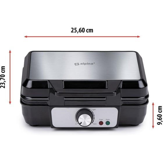 ALPINA Waffle Maker 1000 W Ασημί Βαφλιέρα image 3